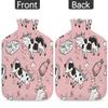 Pink Cows Hot Water Bottle with Cover, Cute Cow Pattern 2L Hot Water Bag for Pain Relief, Neck and Shoulder, Hand Feet Warmer view 4