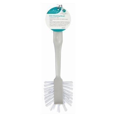 1x Dish Brush - 27.5cm - Grey - Long Handle Washing Up Kitchen Cleaning Pot Pan Scrubber Sink Brushes - By Ashley