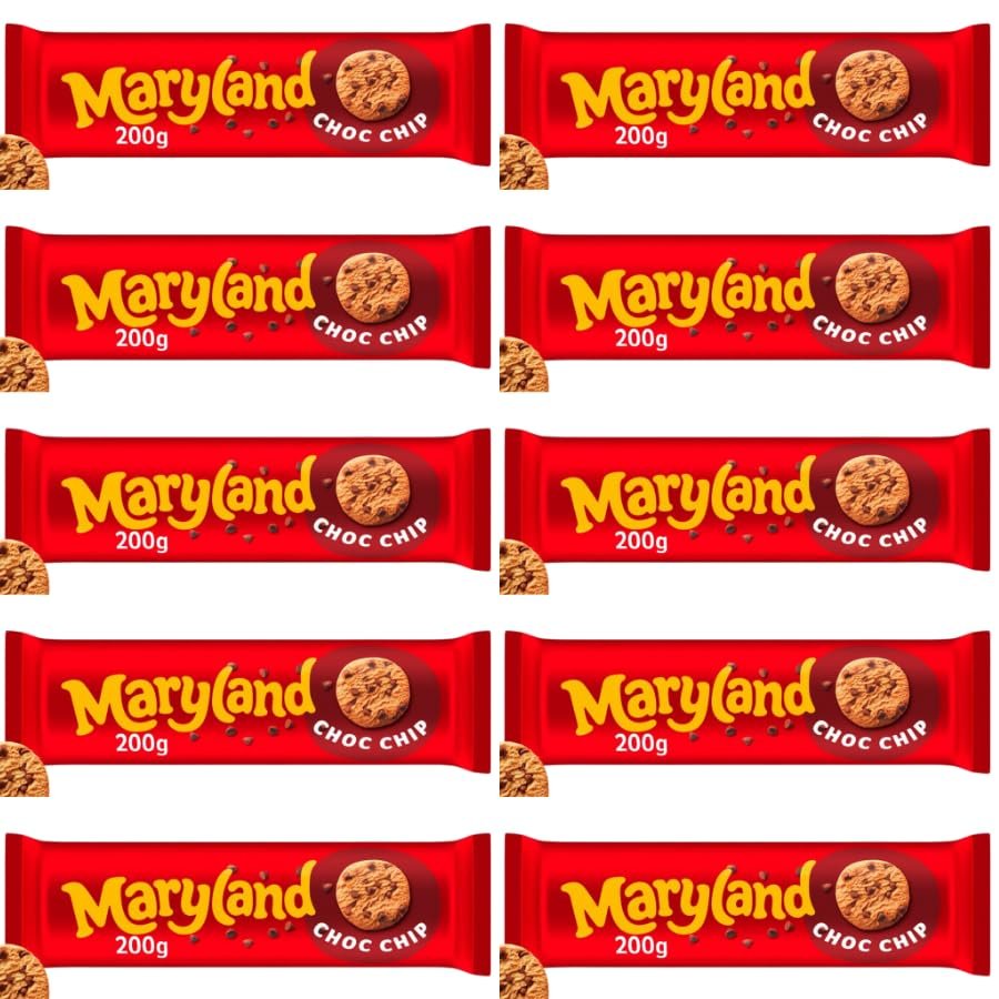 Cookies Bundle with Maryland Cookies Chocolate Chip 200g - 10 Pack | Cookies Cookies with Chocolate Chips, Suitable For Vegetarians.