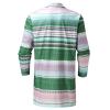 Foweknow Men's Wool Coat Medium Length Colour Block Transition Jacket Printed Simplicity Cardigan Fashionable Warm Comfortable Outdoor Jacket Versatile Leisure Jacket Long Sleeve Windbreaker, Green, view 3