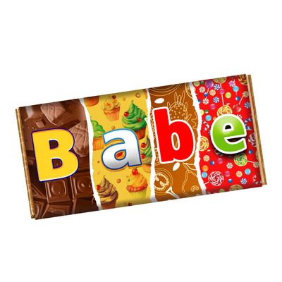 Babe Chocolate Bar Wrapper Novelty Gift Present For Lover Partner Wife Husban Valentines Day Birthday Xmas CH-9120 (without chocolate bar (wrapper only))