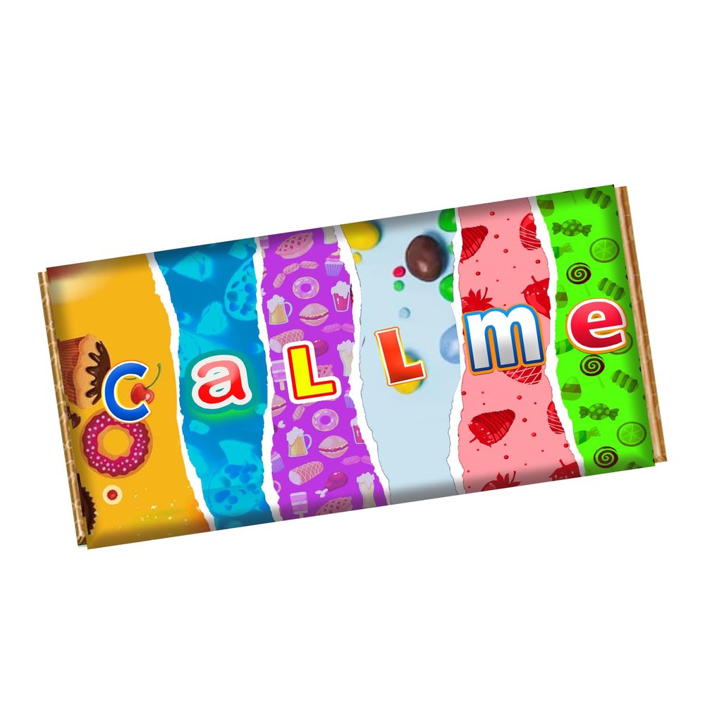 Call me Chocolate Bar Wrapper Novelty Gift Present For Partner Wife Husban Valentines Day Birthday Xmas CH-9124 (with chocolate bar (100g))