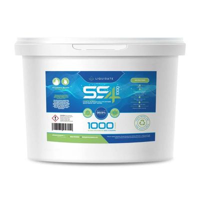 Liquidate - SS4 Recyclable Bucket Wipes - 1000 Extra Large Sheets | Hand & Surface Wipes | Eco-Friendly | Perfect for Homes, Offices, Gyms | Lemon Scent
