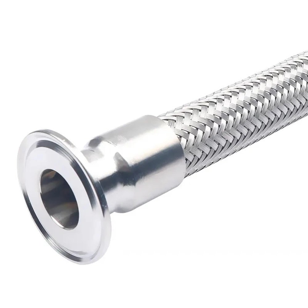 RYJFRYTRY Home & Brewing 32mm(1" DN25) Ferrule50.5mm Tri Clamp Braided Flexible Hose For Homebrew Distillation,Length 1500mm,Sanitary Tube SS304 Wine accessories