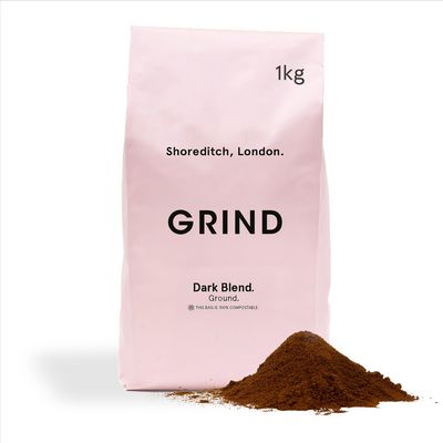 Grind Dark Blend Ground Coffee  1kg Bag  Dark Roast  100% Arabica  Suitable for Cafetire, Moka Pot, AeroPress and Filter Brew  Ethically Sourced