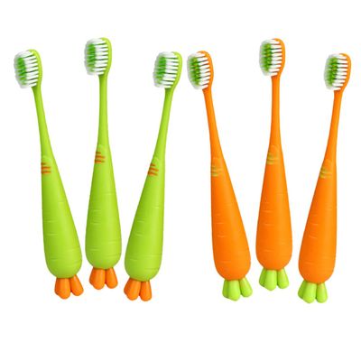 Baluue 6pcs Carrot Boys and Girls Toothbrush Soft Bristle Boy Girl Toothbrushes for Developing Oral Habits and Practical for Daily Use