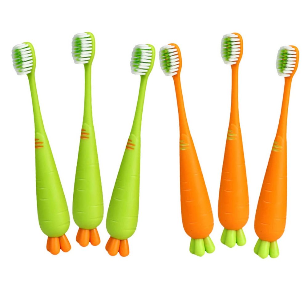 Baluue 6pcs Carrot Boys and Girls Toothbrush Soft Bristle Boy Girl Toothbrushes for Developing Oral Habits and Practical for Daily Use
