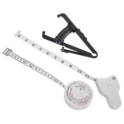 Skinfold Calipers, Body Fat Caliper BMI Measuring Tool Body Fat Tester Retractable Waist Measuring Tape Weight Loss Caliper
