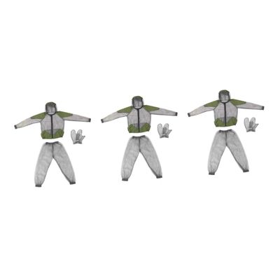Didiseaon 3sets Outdoor Breathable Mesh Hooded Suit for Men Gloves for Camping and Hiking Activities Grey