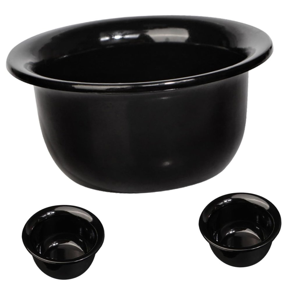 Baluue 3pcs Men Shaving Bowl Brush Lid Reusable Shave Bowl for Beard Grooming