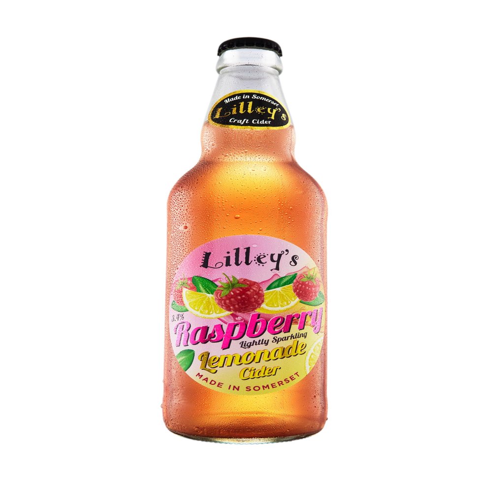 Lilley's Cider - Raspberry Lemonade 3.4% - Zesty Fruity Cider with Lemon & Raspberry - Lightly Sparkling, Vegan, Gluten-Free - 6 x 500ml Bottles