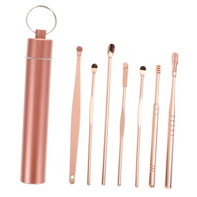FRCOLOR 14pcs Professional Earwax Removal Supplies of Stainless Steel Ear Cleaning Tools Storage Tube Easy to Use