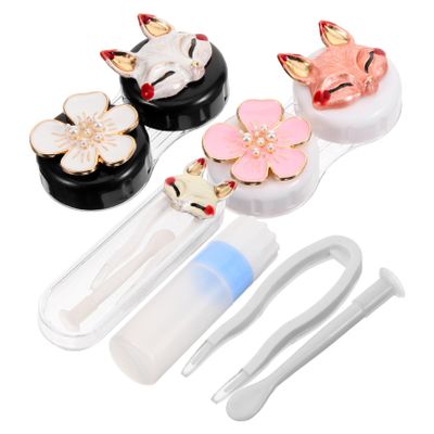 FRCOLOR Small Lens Box Portable Lens Holder with Tools Assorted Color Plastic Lightweight Fine Workmanship for Outdoor Use and Can Be Put in Your Bag