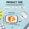 Custom Initials Pill Box Organiser with Your Name, Colourful Personalised Pill Holder Container for Vitamins with Text Ideal for Travel, Pocket, and Purse, Splatter Letter F view 3