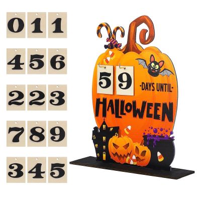 ZIDDAR Halloween Countdown Calendar Advent With Wood Number For Kid And Family Pumpkin Halloween Countdown Calendars