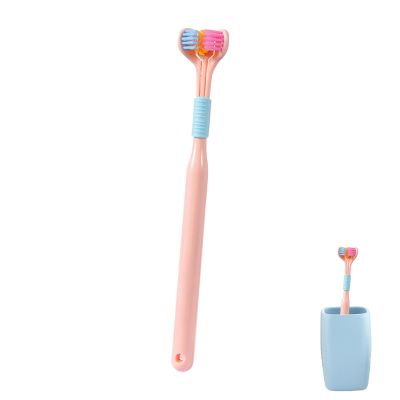 3 Pack 3 Sided Auti-sm Toothbrush 3 Bristle Sensory Toothbrush, Travel Toothbrush Wrap Around for Adult Kid Teeth Care Large Angle Soft Complete Teeth and Gum-Care Deep Cleaning Each Tooth
