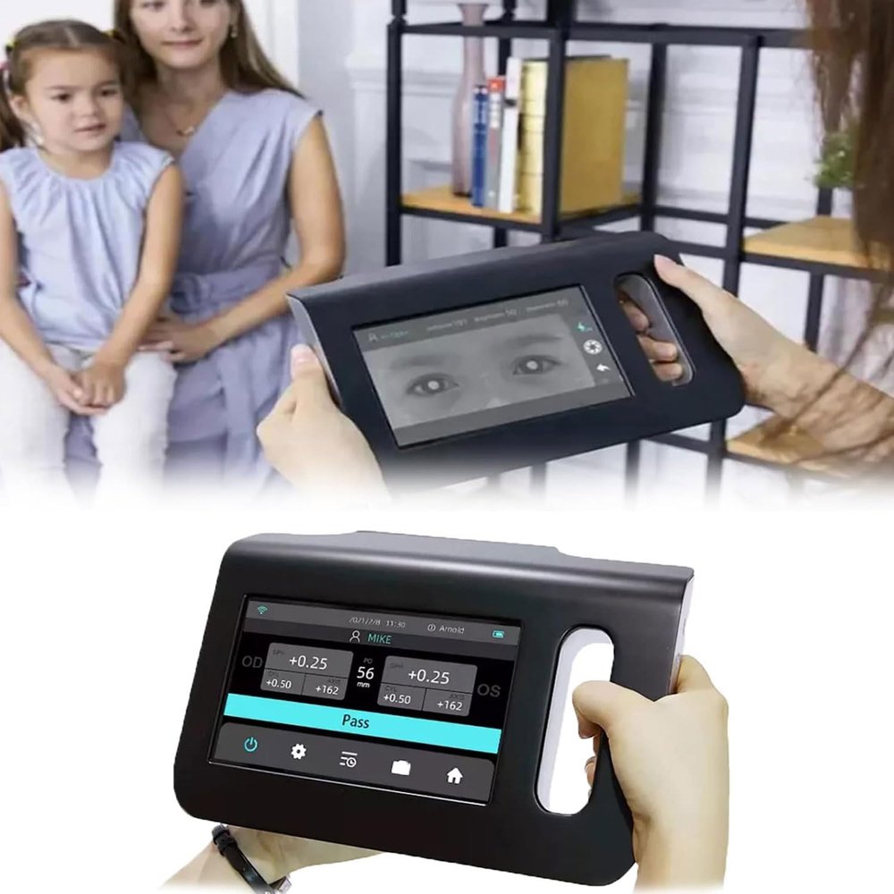 COYEUX Portable Eye Exams Machine, Ophthalmology Vision Screener, with 7-inch LCD Touch Screen, 98cm Measuring Distance, 0-180 Axis Number, Data Storage, for Glaucoma, Syndrome Eye