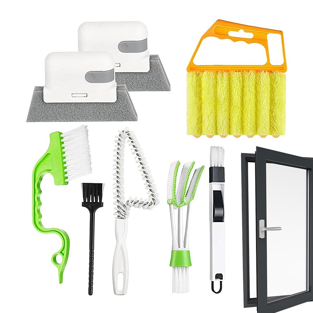 Crevice Brush for Home, Car Crevice Cleaning Brush, Window Track Crevice Tool, Multipurpose Window Track Cleaner, Cleaning Brush for Window Tracks Suitable Use for Crevice Cleaning Tools Set