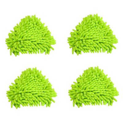 Kalastussaari Triangular Mop Heads,4Pcs Mini Brush Head Replacement,Rotatable Mini Mop Bathroom Mop Replacement,Green Wall Mop Shower Mop for Home Wall Ceiling Floor Cleaning