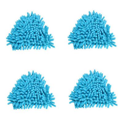 Triangular Mop Heads,4Pcs Mini Brush Head Replacement,Rotatable Mini Mop Bathroom Mop Replacement,Blue Wall Mop Shower Mop for Home Wall Ceiling Floor Cleaning