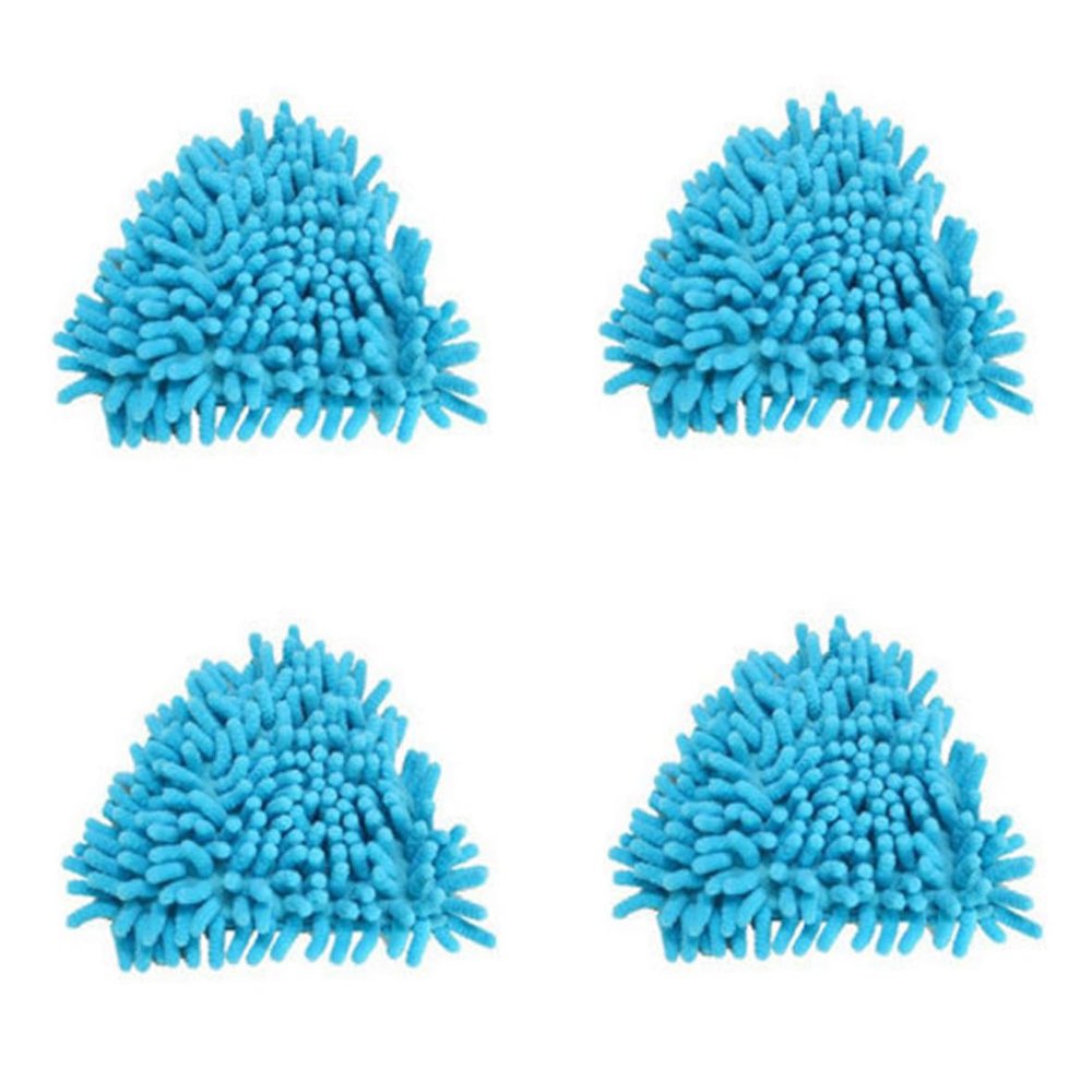 Triangular Mop Heads,4Pcs Mini Brush Head Replacement,Rotatable Mini Mop Bathroom Mop Replacement,Blue Wall Mop Shower Mop for Home Wall Ceiling Floor Cleaning