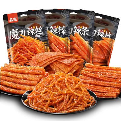 McKona Spicy Strips Seasoned Snacks Latiao Sweet and Spicy Chinese Spicy Strip Snacks Classic Hot Strips for Office Casual Snack Four Packs65g4Packs