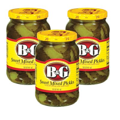 B&G Sweet Mixed Pickles 473ml (Pack of 3)