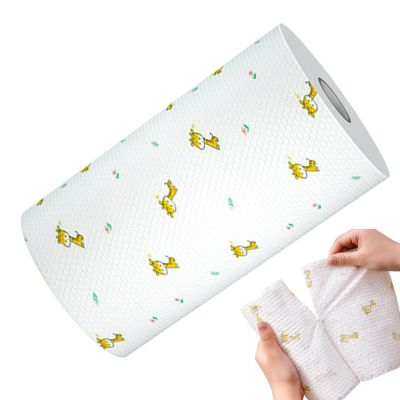Pruojhw Household Napkin Towel, Reusable Fabric Paper Towel, Reusable Cleaning Napkin Towels Roll, Multi-Purpose Wet and Dry Cleaning Agent for Household