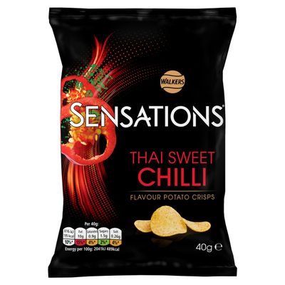 Walkers Sensations Thai Sweet Chilli Grab Bag Crisps 40g (Case of 32)