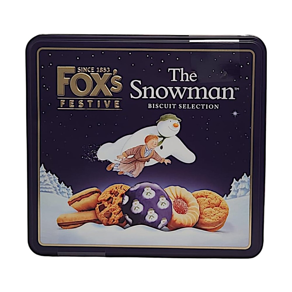 Snowman Assorted Biscuit Selection 350g Tin Box Milk Chocolate Fudge Jam 'n' Cream Viennese Chocolate & Cream Triple Chocolate Cookies