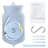 2L Silicone Enema Bag Douche Bag Kit, 1 Set 2m Replace Tubes with Pulley Valve Anal Douch for Men Cleansing Non-Toxic Nozzles (2L & 1Tubes Set) Colon Cleaning Silicone Coffee Bag Reusable view 3