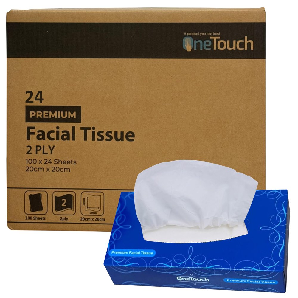 OneTouch Facial Tissue Tissue Boxes 2ply Soft Tissues for Everyday Use Gentle on Your Skin (24)