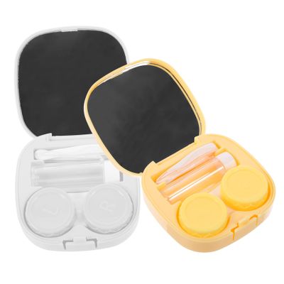 Didiseaon 2sets Contact-Lens Case Lens Storage Box Portable Case for Travel Adorable Lens Organizer Pocket Small Holder Box