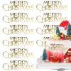 10Pcs Mirror Gold Merry Christmas Cake Toppers Acrylic Cake Topper Christmas Cake Decorations Merry Christmas Cake Engraved Cake Topper Cupcake Decorations for Christmas Party view 1