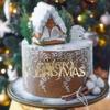 10Pcs Mirror Gold Merry Christmas Cake Toppers Acrylic Cake Topper Christmas Cake Decorations Merry Christmas Cake Engraved Cake Topper Cupcake Decorations for Christmas Party view 3