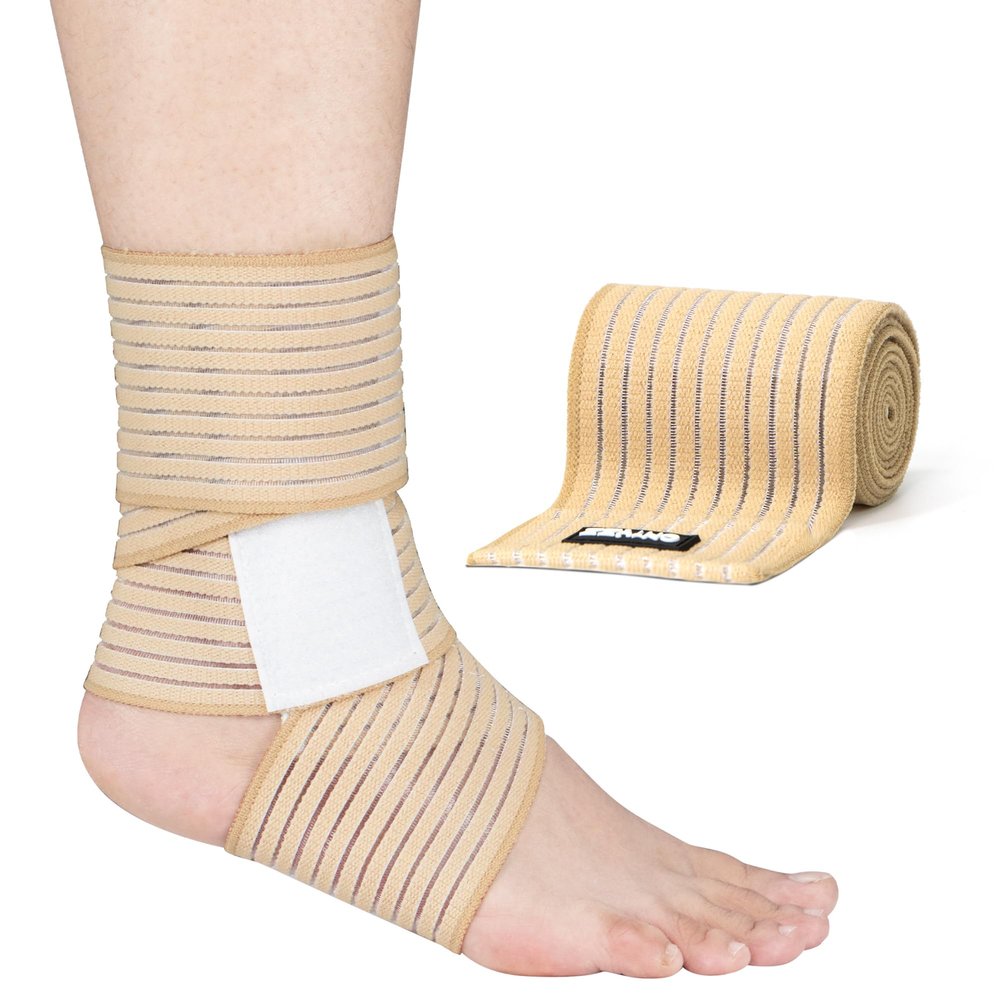 ONTYZZ Elbow Bandage Support 1 Piece High Elastic Wrist Bandage Hand Support for Sport Gym Running Squat Workout Ankle Bandage Brace Beige/90cm