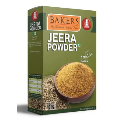 BAKERS Jeera (Cumin Seeds) Powder, Whole Spices for Flavorful Curries, Dishes & Seasoning - 100g (Pack of 2)