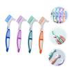Healeved 4pcs Double-Sided Hard Bristle Denture Brush False Teeth Cleaner Tool for Plaque Removal and Stain Cleaning Oral Care at Home view 2