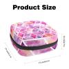 Sanitary Napkin Storage Bag, Menstrual Cup Pouch Tampon Bag, Period Pads Holder Organizer for Women Girls, Mosaic Watercolor Geometric Pattern view 3