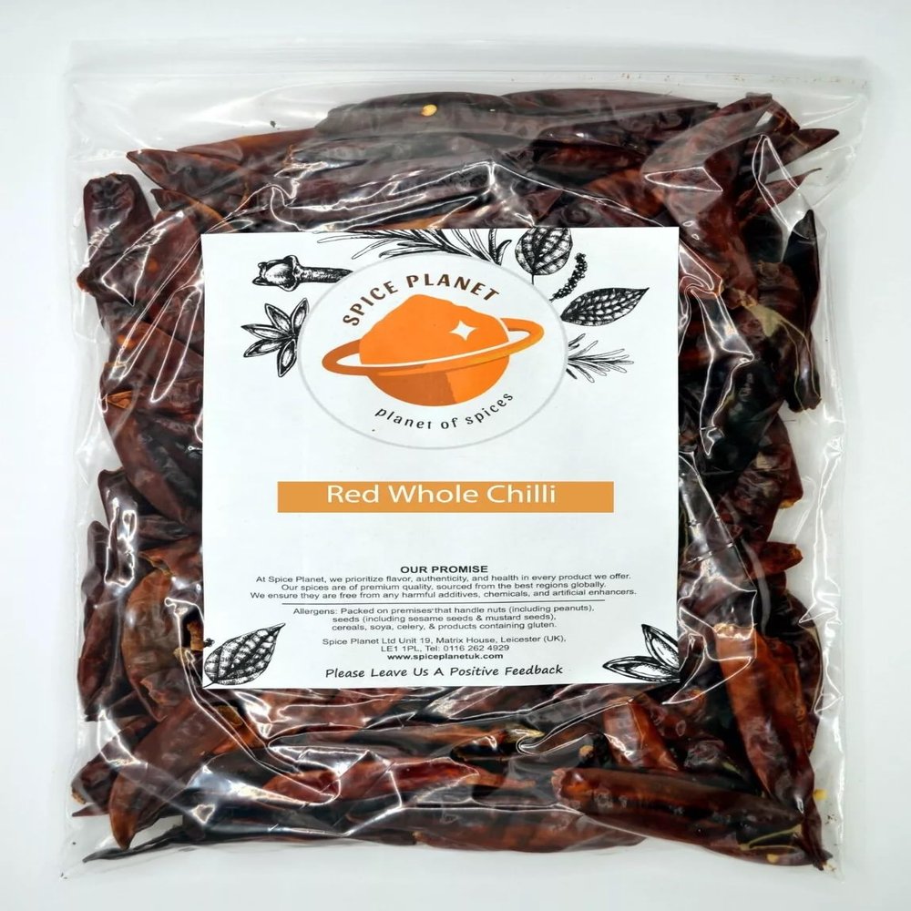 Spice Planet PURE RED CHILLI WHOLE DRIED CHILLIES CHILLI DRY CHILLY WITHOUT STALK FRESH SPICY (100 Grams)