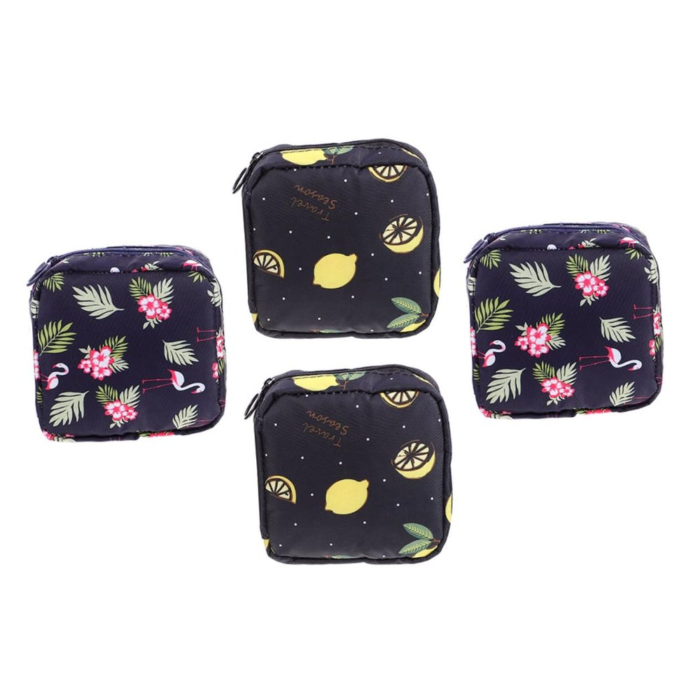 Beaupretty 4pcs Sanitary Napkin Storage Bags Travel Menstrual Pad Pouches Compact Change Bags Elegant Storage Pouches for Women