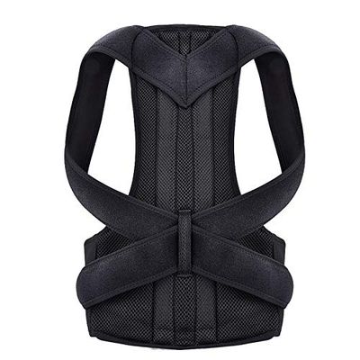 WYRMB Back support Posture Corrector Back Posture Brace Clavicle Support Stop Slouching And Hunching Adjustable Back Trainer back Posture corrector.Black-3XL