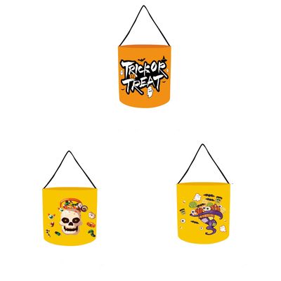 LNEMYQRS LED Multi-speed Light-up Halloween Basket Decoration Party Kids Carrying Bucket Halloween Trick-or-Treat Candy Bag,04