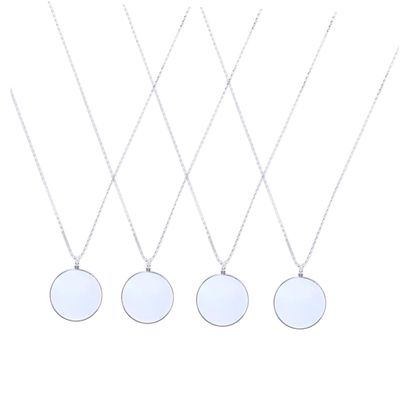 FRCOLOR 5X Magnifier Pendant Necklace Magnifying Glass Necklace 4Pcs for Daily Reading Inspection Compact Visual Aid for Books Coins Stamps Jewelry