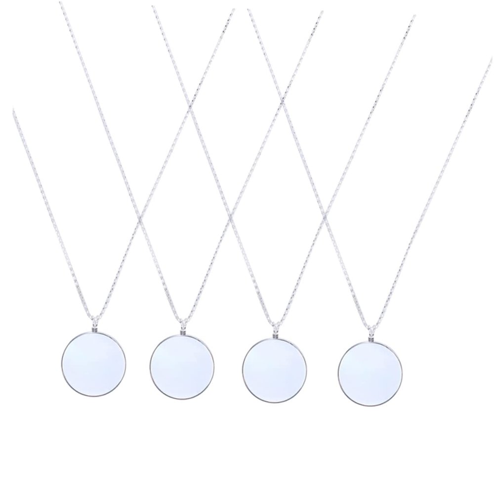 FRCOLOR 5X Magnifier Pendant Necklace Magnifying Glass Necklace 4Pcs for Daily Reading Inspection Compact Visual Aid for Books Coins Stamps Jewelry