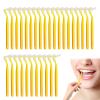 30 PCS Interdental Brushes,0.7mm Yellow Interdental Brushes with Non-Slip Handle,L Shape Dental Brush Yellow Tooth Floss Brush for Between Teeth and Gums view 1