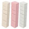 Beaupretty Weekly 7-grids Medicine Storage Case 3pcs Portable Single Row Pill Organizer Container for Travel Daily Medication Management (White, Pink, Apricot view 1