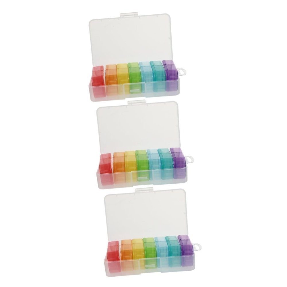 Beaupretty 3pcs Portable Medicine Container Storage Sealed Container for Medical Storage Box Organiser and Pocket Pharmacy Box Use Random Color