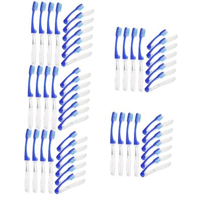 Beaupretty 50pcs Soft Bristles Toothbrush Folding Travel Portable Toothbrush for Outdoor Household Use