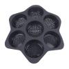 aqxreight 7 Cavity Silicone Hamburger Bun, Non Stick Baking Pan for Egg, Cornbread, Layer Cake, Soft and Flexible for Convenient Storage, High Heat -40F to 450F, Dishwasher Safe, (Grey) view 1
